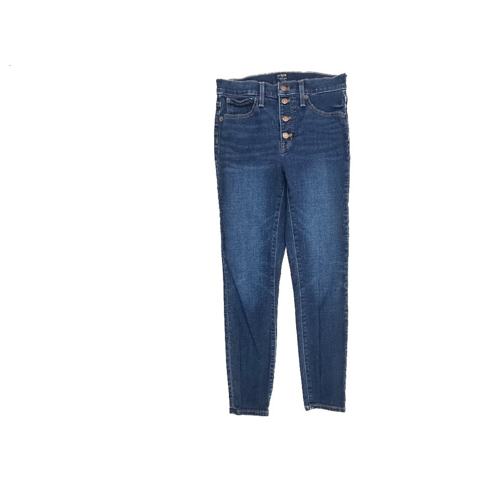 J.Crew‎ 10" High Rise Skinny Button Fly Women's size 27 Dark Blue denim jeans